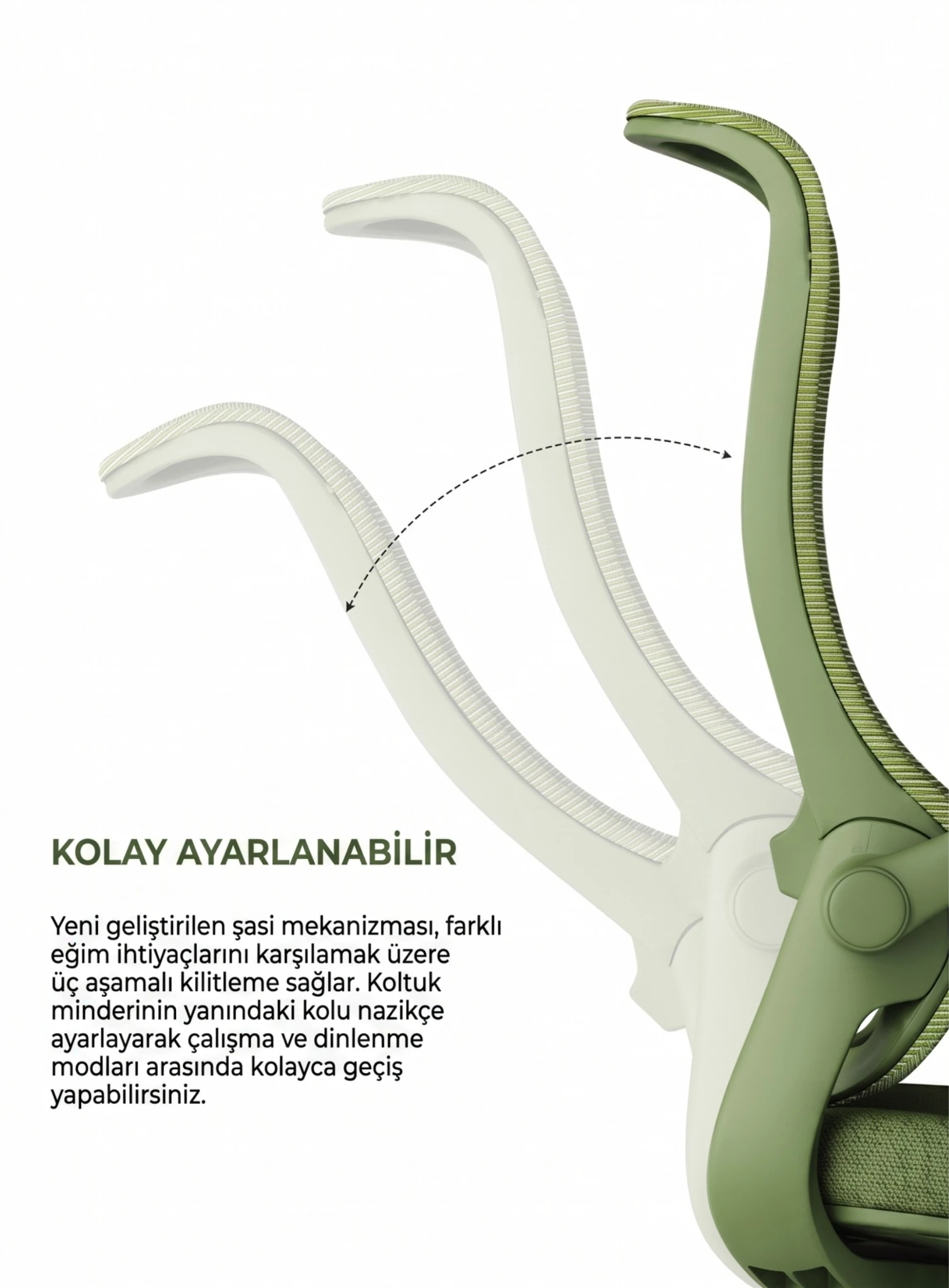 Kolay ayarlanabilir koltuk mekanizması